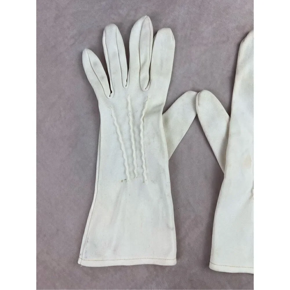 Vintage 1930s 1940s Style White Gloves